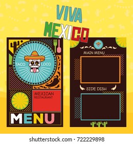 Mexican menu template with typical elements