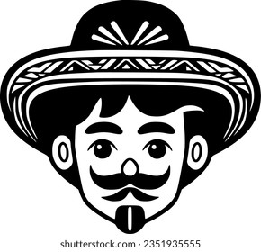 Mexican | Minimalist and Simple Silhouette - Vector illustration