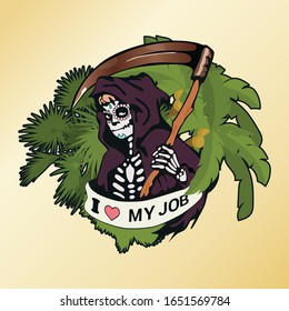 Mexican Muerte character illustration. T-shirt original design