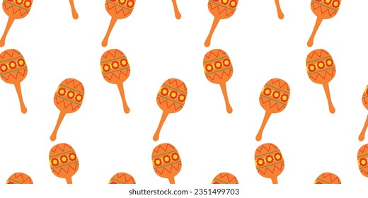Mexican music background an orange color maracas