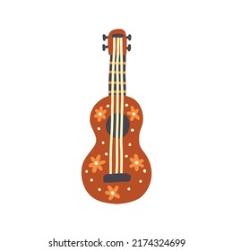 Mexican musical instrument ukulele guitar clipart. Children design isolated element vector doodle naive art illustration