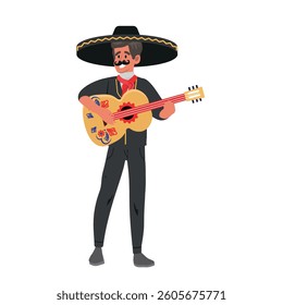 mexican musician perform on carnival playing.