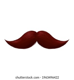 Mexican mustache icon. Brown mustache isolated vector illustration.