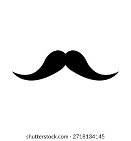 Mexican mustache icon flat design on white background. Black flat silhouette illustration.