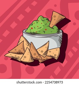mexican nachos and guacamole food