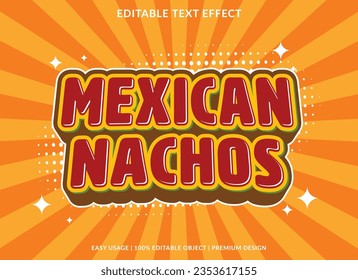 mexican nachos text effect template design with 3d style use for business brand and logo