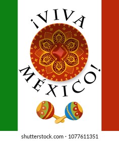 Mexican National Holiday card. Cinco De Mayo Mexican card design. Mexican holiday background