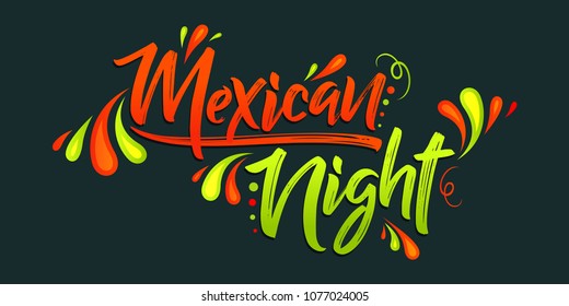 Mexican night vector banner celebration design