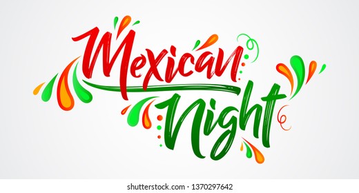 Mexican Night vector banner celebration design