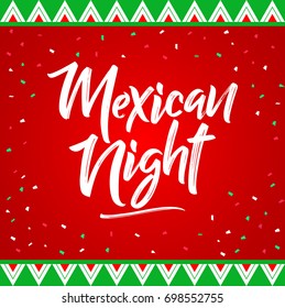 Mexican night vector lettering celebration design