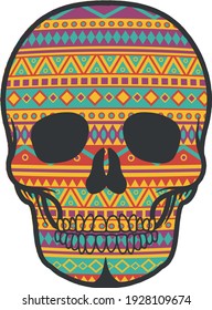 Mexican original ethnic print skull