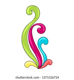 Mexican ornamental swirl. Traditional decorative object. Talavera ceramic. Ethnic folk ornament.