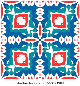 Mexican ornamental talavera ceramic. Collection of vector seamless patterns. Kitchen design. Red vintage backdrops for wallpaper, web background, towels, print, surface texture, pillows.