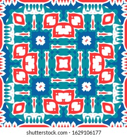 Mexican ornamental talavera ceramic. Collection of vector seamless patterns. Kitchen design. Red vintage backdrops for wallpaper, web background, towels, print, surface texture, pillows.