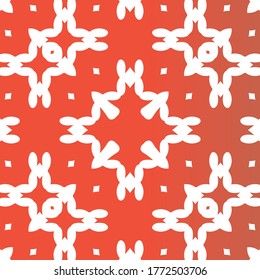 Mexican ornamental talavera ceramic. Colored design. Vector seamless pattern texture. Red vintage backdrop for wallpaper, web background, towels, print, surface texture, pillows.