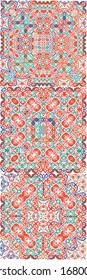 Mexican ornamental talavera ceramic. Creative design. Set of vector seamless patterns. vintage backdrops for wallpaper, web background, towels, print, surface texture, pillows.
