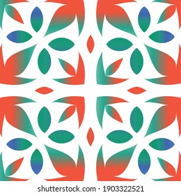 Mexican ornamental talavera ceramic. Minimal design. Vector seamless pattern texture. Red vintage backdrop for wallpaper, web background, towels, print, surface texture, pillows.