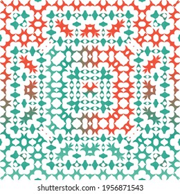 Mexican ornamental talavera ceramic. Original design. Vector seamless pattern illustration. Red vintage backdrop for wallpaper, web background, towels, print, surface texture, pillows.