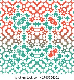 Mexican ornamental talavera ceramic. Original design. Vector seamless pattern illustration. Red vintage backdrop for wallpaper, web background, towels, print, surface texture, pillows.
