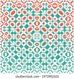Mexican ornamental talavera ceramic. Original design. Vector seamless pattern illustration. Red vintage backdrop for wallpaper, web background, towels, print, surface texture, pillows.