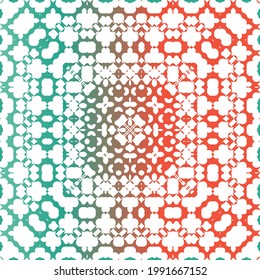 Mexican ornamental talavera ceramic. Original design. Vector seamless pattern illustration. Red vintage backdrop for wallpaper, web background, towels, print, surface texture, pillows.