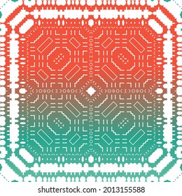Mexican ornamental talavera ceramic. Original design. Vector seamless pattern illustration. Red vintage backdrop for wallpaper, web background, towels, print, surface texture, pillows.