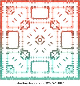 Mexican ornamental talavera ceramic. Original design. Vector seamless pattern illustration. Red vintage backdrop for wallpaper, web background, towels, print, surface texture, pillows.