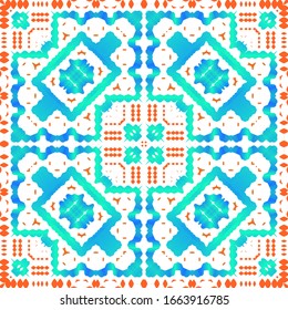 Mexican ornamental talavera ceramic. Stylish design. Vector seamless pattern theme. Red vintage backdrop for wallpaper, web background, towels, print, surface texture, pillows.