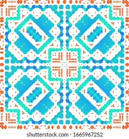 Mexican ornamental talavera ceramic. Stylish design. Vector seamless pattern theme. Red vintage backdrop for wallpaper, web background, towels, print, surface texture, pillows.