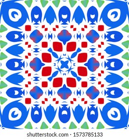Mexican ornamental talavera ceramic. Vector seamless pattern arabesque. Hand drawn design. Red vintage backdrop for wallpaper, web background, towels, print, surface texture, pillows.