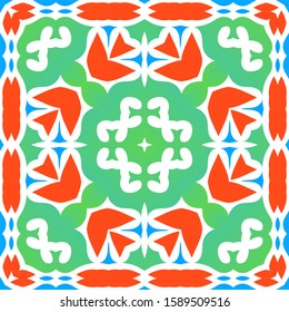 Mexican ornamental talavera ceramic. Vector seamless pattern trellis. Graphic design. Red vintage backdrop for wallpaper, web background, towels, print, surface texture, pillows.