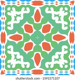 Mexican ornamental talavera ceramic. Vector seamless pattern trellis. Graphic design. Red vintage backdrop for wallpaper, web background, towels, print, surface texture, pillows.