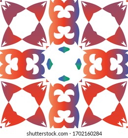Mexican ornamental talavera ceramic. Vector seamless pattern flyer. Universal design. Red vintage backdrop for wallpaper, web background, towels, print, surface texture, pillows.