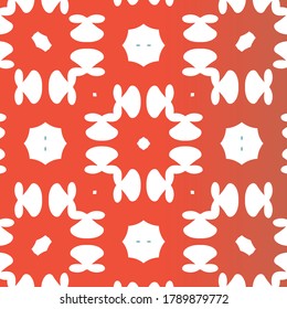Mexican ornamental talavera ceramic. Vector seamless pattern collage. Creative design. Red vintage backdrop for wallpaper, web background, towels, print, surface texture, pillows.