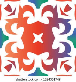 Cerámica de talavera ornamental mexicana. acuarela de patrón sin fisuras vectorial. Diseño de cocina. Fondo rojo vintage para papel pintado, fondo web, toallas, impresión, textura superficial, almohadas.