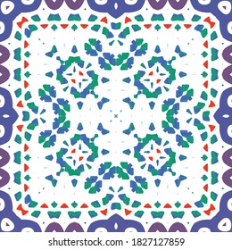 Mexican ornamental talavera ceramic. Vector seamless pattern trellis. Graphic design. Red vintage backdrop for wallpaper, web background, towels, print, surface texture, pillows.