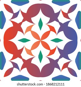 Cerámica de talavera ornamental mexicana. Textura de patrón sin fisuras del vector. Diseño geométrico. Fondo rojo vintage para papel pintado, fondo web, toallas, impresión, textura superficial, almohadas.