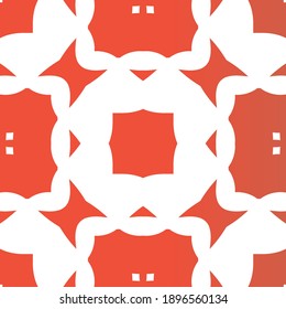 Mexican ornamental talavera ceramic. Vector seamless pattern concept. Fashionable design. Red vintage backdrop for wallpaper, web background, towels, print, surface texture, pillows.