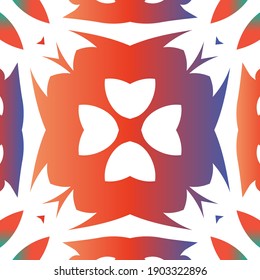 Cerámica de talavera ornamental mexicana. Afiche de patrones sin fisuras del vector. Diseño mínimo. Fondo rojo vintage para papel pintado, fondo web, toallas, impresión, textura superficial, almohadas.