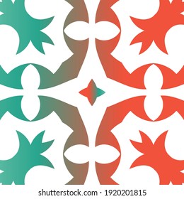 Mexican ornamental talavera ceramic. Vector seamless pattern elements. Stylish design. Red vintage backdrop for wallpaper, web background, towels, print, surface texture, pillows.
