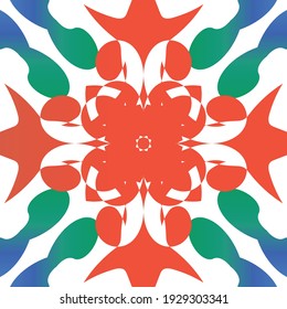 Cerámica de talavera ornamental mexicana. Marco de patrón sin fisuras del vector. Diseño dibujado a mano. Fondo rojo vintage para papel pintado, fondo web, toallas, impresión, textura superficial, almohadas.