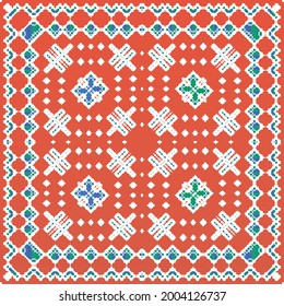 Mexikanische Ziertalavera-Keramik. Vektor nahtlose Muster arabesque. Universelles Design. Rote Vintage-Hintergrund für Tapeten, Web-Hintergrund, Handtücher, Druck, Oberflächenstruktur, Kissen.