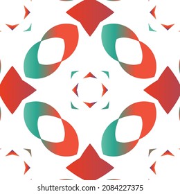Mexican ornamental talavera ceramic. Vector seamless pattern template. Geometric design. Red vintage backdrop for wallpaper, web background, towels, print, surface texture, pillows.