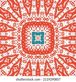 Mexican ornamental talavera ceramic. Vector seamless pattern frame. Bathroom design. Red vintage backdrop for wallpaper, web background, towels, print, surface texture, pillows.