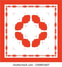 Mexican ornamental talavera ceramic. Vector seamless pattern frame. Bathroom design. Red vintage backdrop for wallpaper, web background, towels, print, surface texture, pillows.