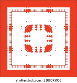Mexican ornamental talavera ceramic. Vector seamless pattern frame. Bathroom design. Red vintage backdrop for wallpaper, web background, towels, print, surface texture, pillows.