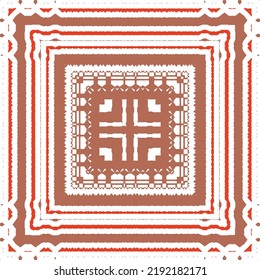 Cerámica de talavera ornamental mexicana. Marco de patrón sin fisuras del vector. El diseño del cuarto de baño. Fondo rojo vintage para papel pintado, fondo web, toallas, impresión, textura superficial, almohadas.