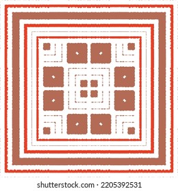 Mexican ornamental talavera ceramic. Vector seamless pattern frame. Bathroom design. Red vintage backdrop for wallpaper, web background, towels, print, surface texture, pillows.