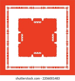 Mexican ornamental talavera ceramic. Vector seamless pattern frame. Bathroom design. Red vintage backdrop for wallpaper, web background, towels, print, surface texture, pillows.