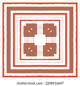 Mexican ornamental talavera ceramic. Vector seamless pattern frame. Bathroom design. Red vintage backdrop for wallpaper, web background, towels, print, surface texture, pillows.